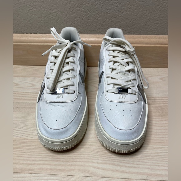 Nike Air Force 1 PLT.AF.ORM Summit White Metalic Silver Women's Shoes Size 10 - Picture 8 of 15